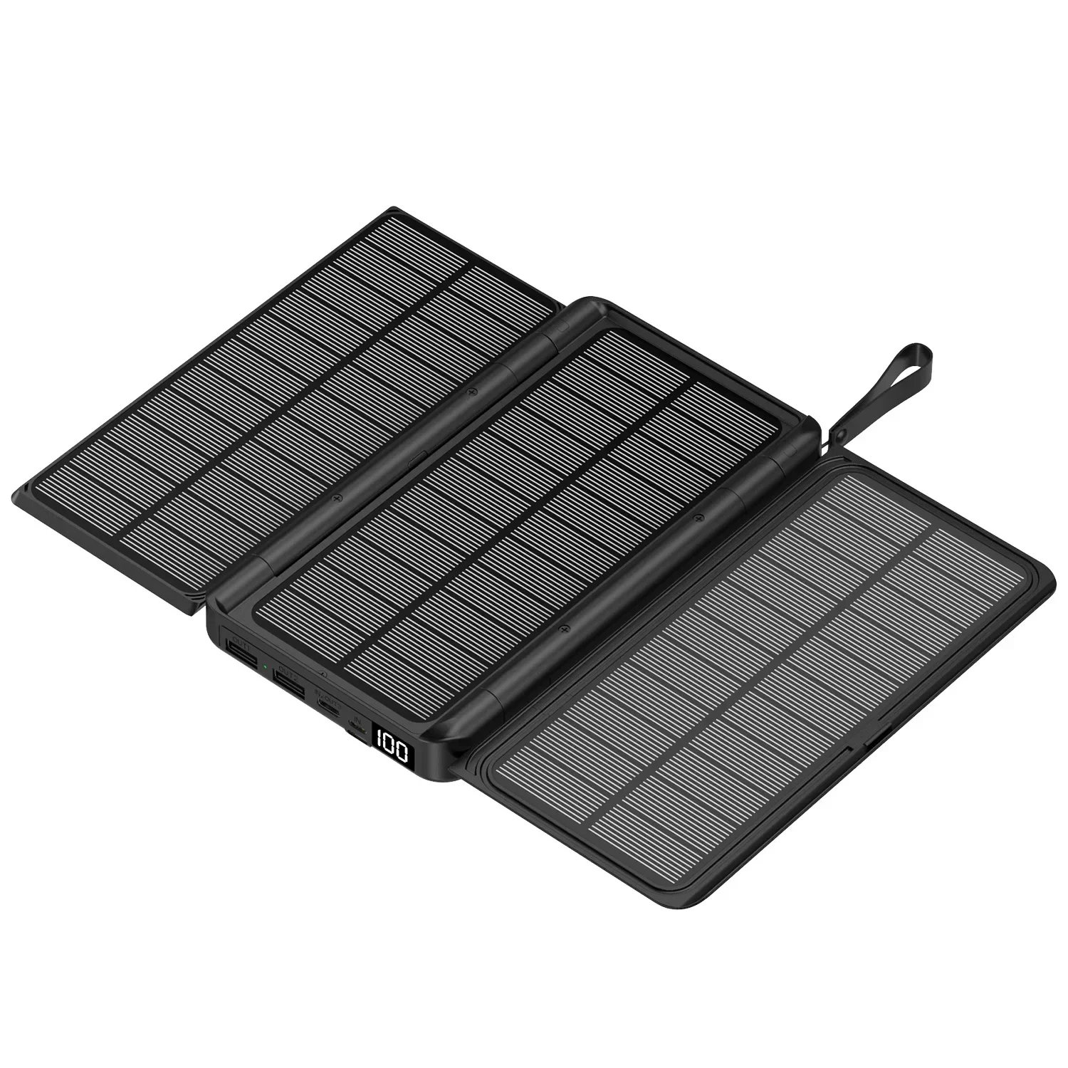 Banco de energía Solar plegable, cargador inalámbrico Qi, 3 paneles solares, para IPhone 15, 14, 13, Huawei, Xiaomi, 20000mAh Banco de energía Solar plegable, cargador inalámbrico Qi, 3 paneles solares, para IPhone 15, 14, 13, Huawei, Xiaomi, 20000mAh
