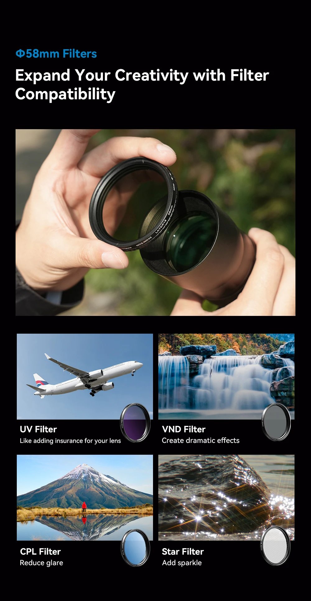 APEXEL Lente de zoom HD Metal 20x-60x Teleobjetivo Telescopio Lentes con trípode de metal para acampar Observación de aves iPhone 17 16 Android