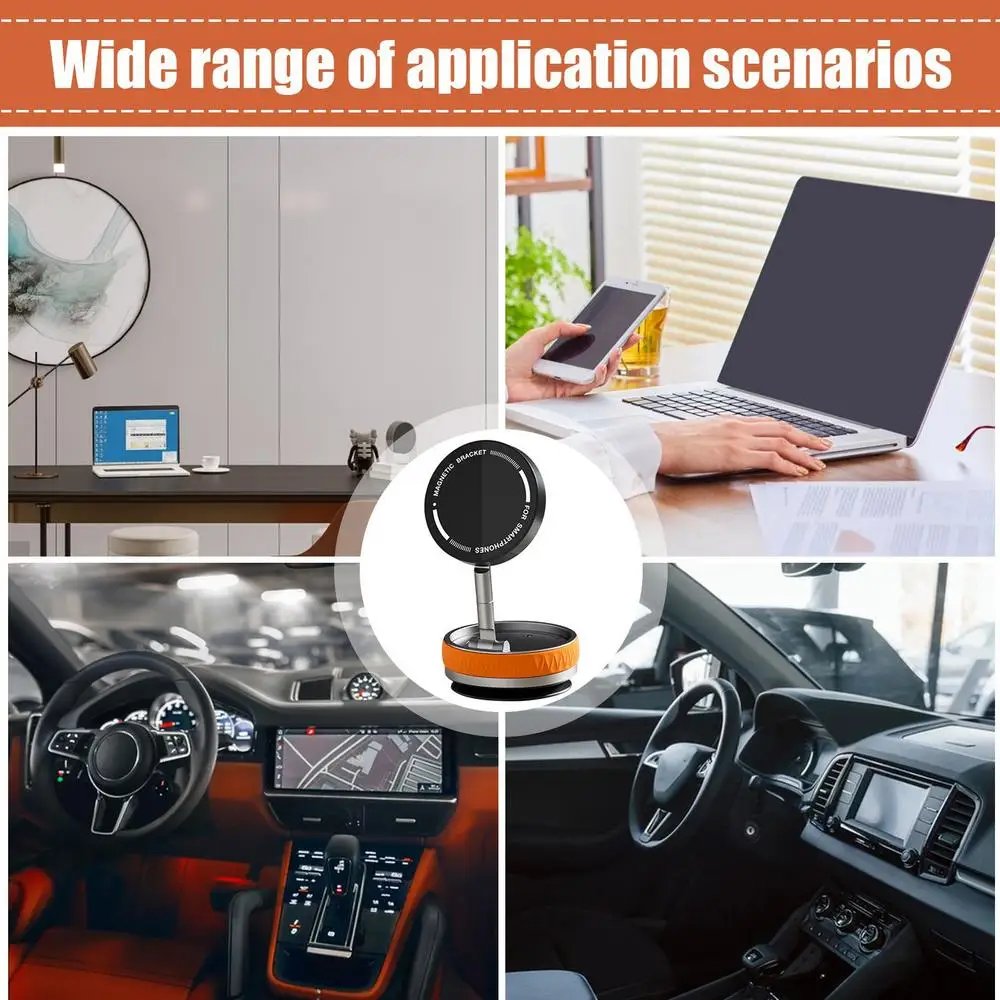 Soporte para teléfono de coche, soporte magnético plegable para teléfono, soporte giratorio para teléfono inteligente, accesorios interiores para teléfono y tableta