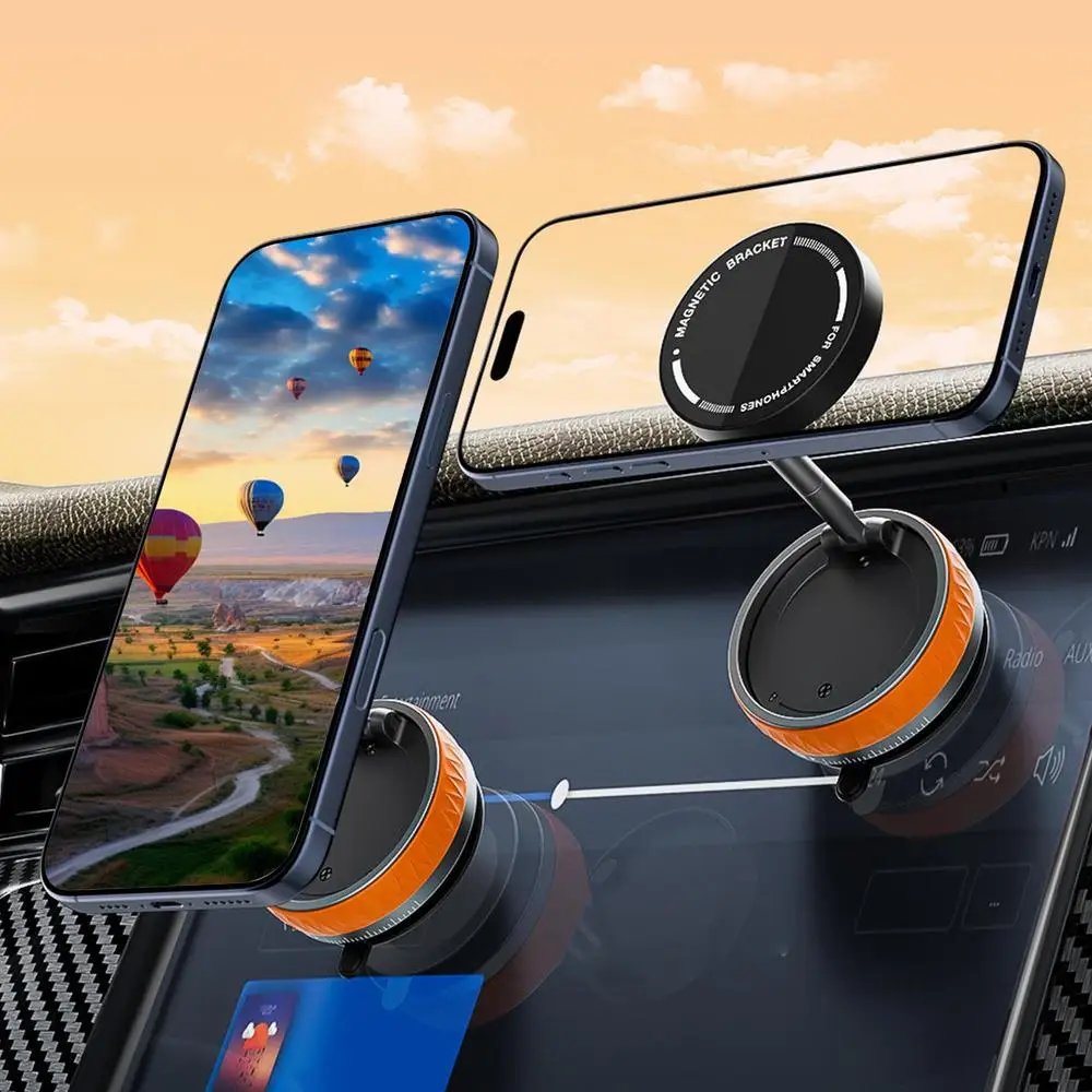 Soporte para teléfono de coche, soporte magnético plegable para teléfono, soporte giratorio para teléfono inteligente, accesorios interiores para teléfono y tableta
