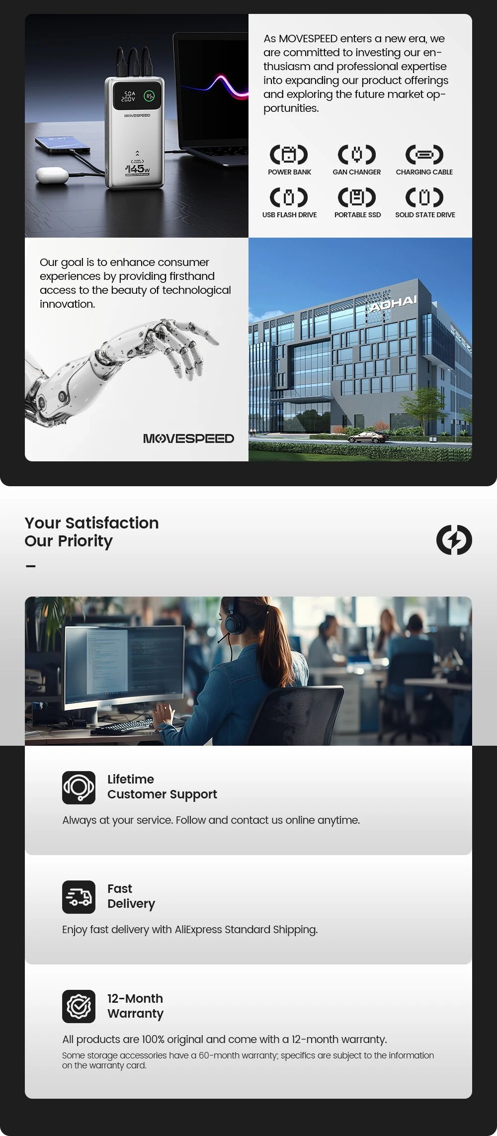 MOVESPEED S80 Banco de energía de gran capacidad 100W PD carga rápida batería externa estación de energía portátil para Camping portátil al aire libre