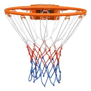 Llanta de baloncesto de doble resorte, llanta de acero duradera con absorción de impactos, estabilización de 4 puntos, resistente al viento y a la lluvia