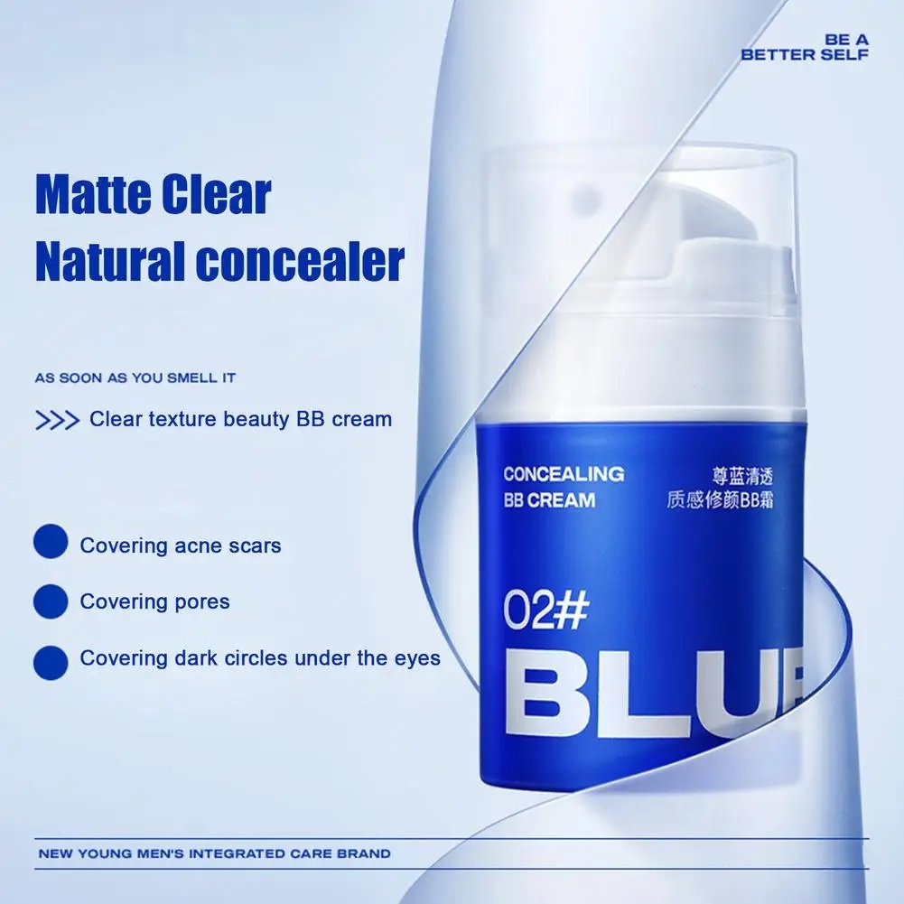 Crema BB revitalizante de alta gama para hombres, crema nutritiva, base de maquillaje, iluminador, corrector Facial duradero Waterpro, 50g