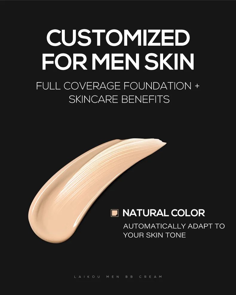 Crema BB blanqueadora para hombre, corrector con control de aceite, elimina pecas, ilumina la piel, fácil de usar, maquillaje cosmético, líquido Facial