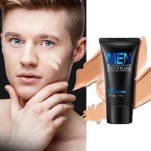 Crema BB blanqueadora para hombre, corrector con control de aceite, elimina pecas, ilumina la piel, fácil de usar, maquillaje cosmético, líquido Facial