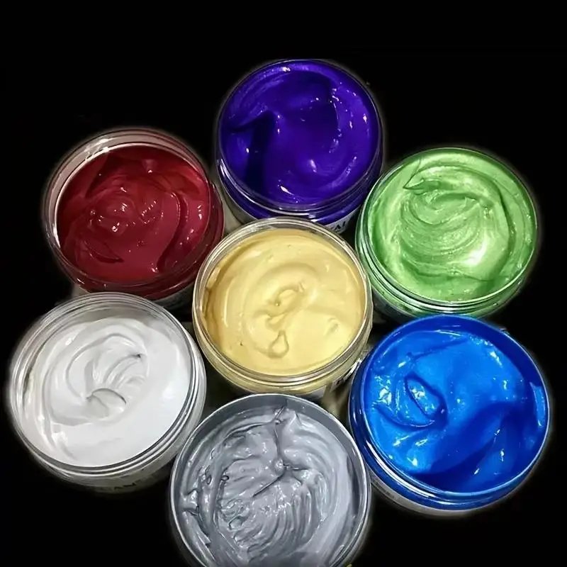 Cera temporal para Color de cabello para hombres, barro Diy, pasta de moldeo de una sola vez, crema de tinte, Gel para teñir el cabello, estilismo, gris plateado, 100g T6I3