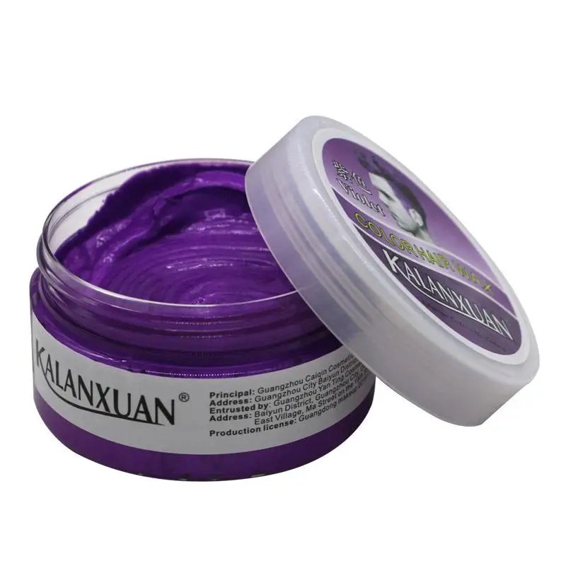 Cera temporal para Color de cabello para hombres, barro Diy, pasta de moldeo de una sola vez, crema de tinte, Gel para teñir el cabello, estilismo, gris plateado, 100g T6I3