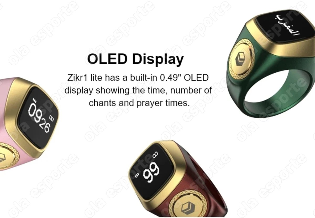 Anillo inteligente musulmán Qibla Zikr, contador Tasbeeh, 5 recordatorios de tiempo de oración, anillos inteligentes impermeables para hombres y mujeres musulmanas, novedad de 2026