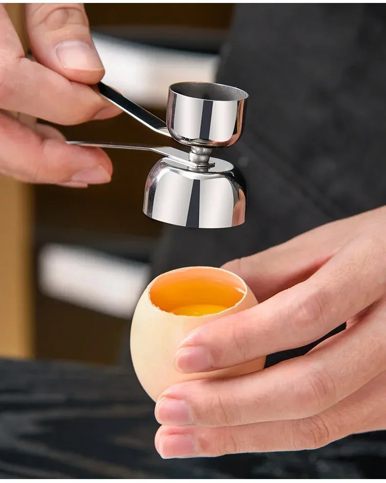 Tijeras para huevos de acero inoxidable 304, abridor de cáscara de huevo, doble cabezal, utensilios creativos de Metal para huevos hervidos, accesorios de cocina, herramientas