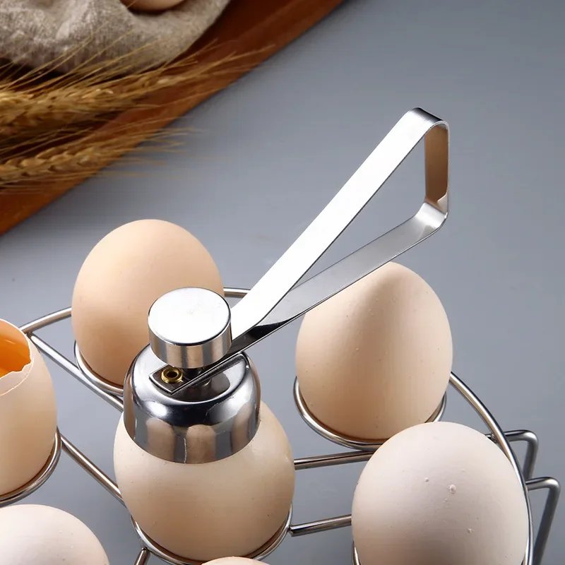 Tijeras para huevos de acero inoxidable 304, abridor de cáscara de huevo, doble cabezal, utensilios creativos de Metal para huevos hervidos, accesorios de cocina, herramientas