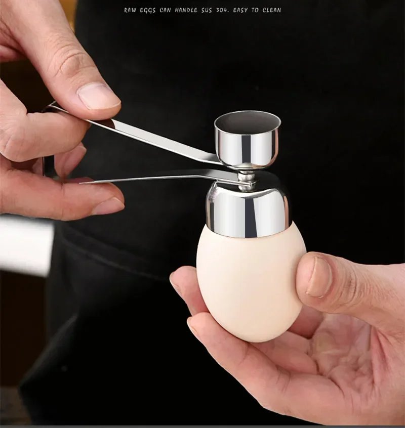 Tijeras para huevos de acero inoxidable 304, abridor de cáscara de huevo, doble cabezal, utensilios creativos de Metal para huevos hervidos, accesorios de cocina, herramientas