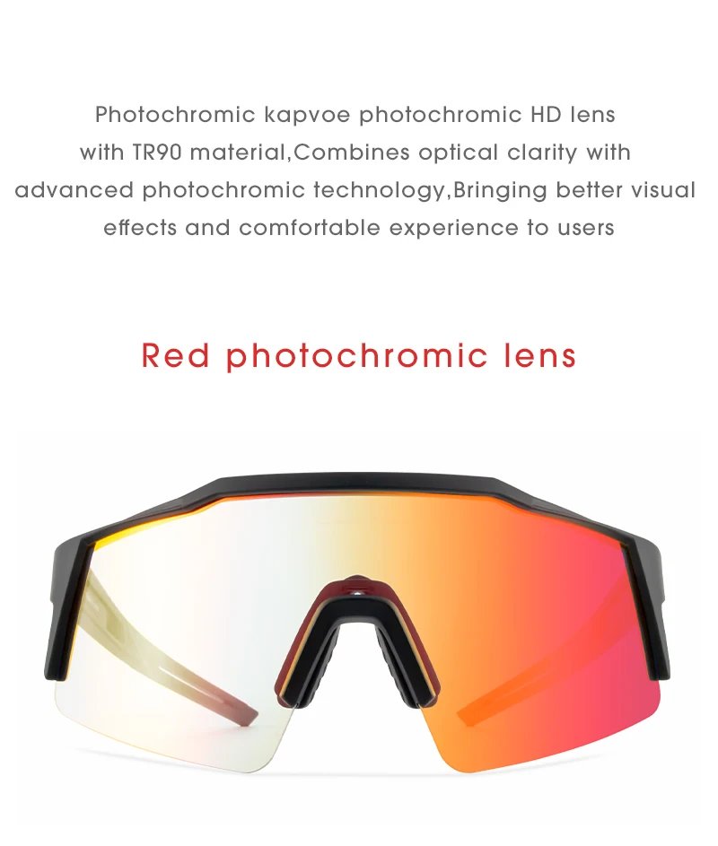 Kapvoe gafas de sol fotocromáticas para ciclismo al aire libre para hombres gafas de ciclismo gafas de bicicleta de montaña mujeres deportes correr gafas UV400