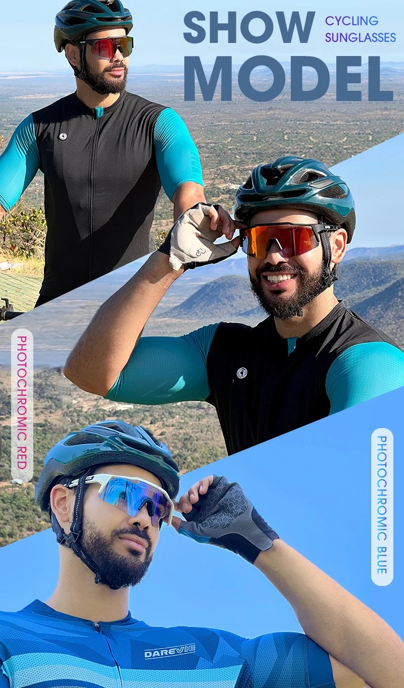 Kapvoe gafas de sol fotocromáticas para ciclismo al aire libre para hombres gafas de ciclismo gafas de bicicleta de montaña mujeres deportes correr gafas UV400