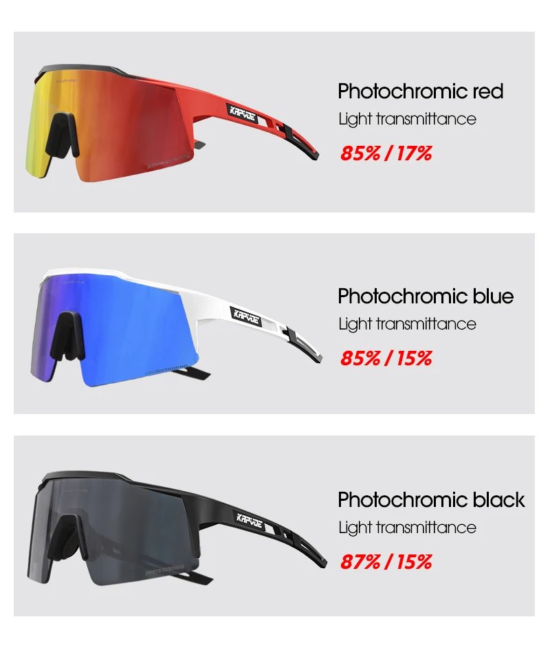 Kapvoe gafas de sol fotocromáticas para ciclismo al aire libre para hombres gafas de ciclismo gafas de bicicleta de montaña mujeres deportes correr gafas UV400