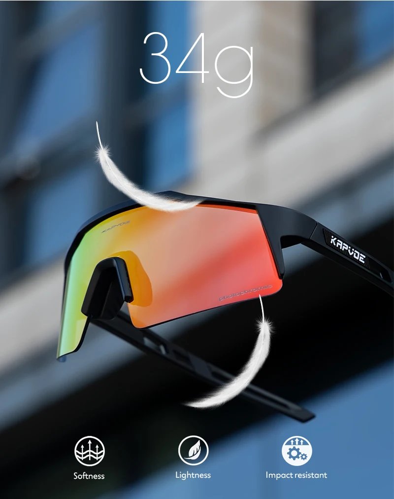 Kapvoe gafas de sol fotocromáticas para ciclismo al aire libre para hombres gafas de ciclismo gafas de bicicleta de montaña mujeres deportes correr gafas UV400