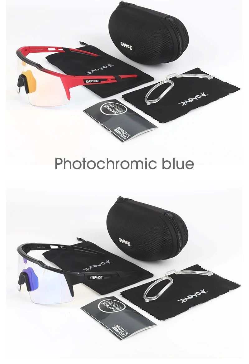 Kapvoe gafas de sol fotocromáticas para ciclismo al aire libre para hombres gafas de ciclismo gafas de bicicleta de montaña mujeres deportes correr gafas UV400
