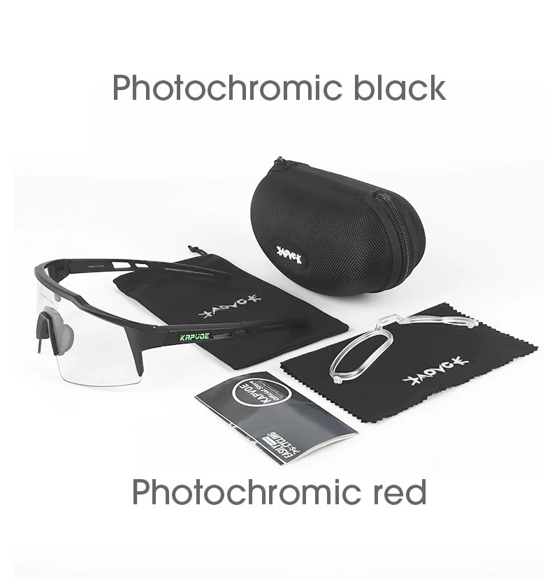 Kapvoe gafas de sol fotocromáticas para ciclismo al aire libre para hombres gafas de ciclismo gafas de bicicleta de montaña mujeres deportes correr gafas UV400