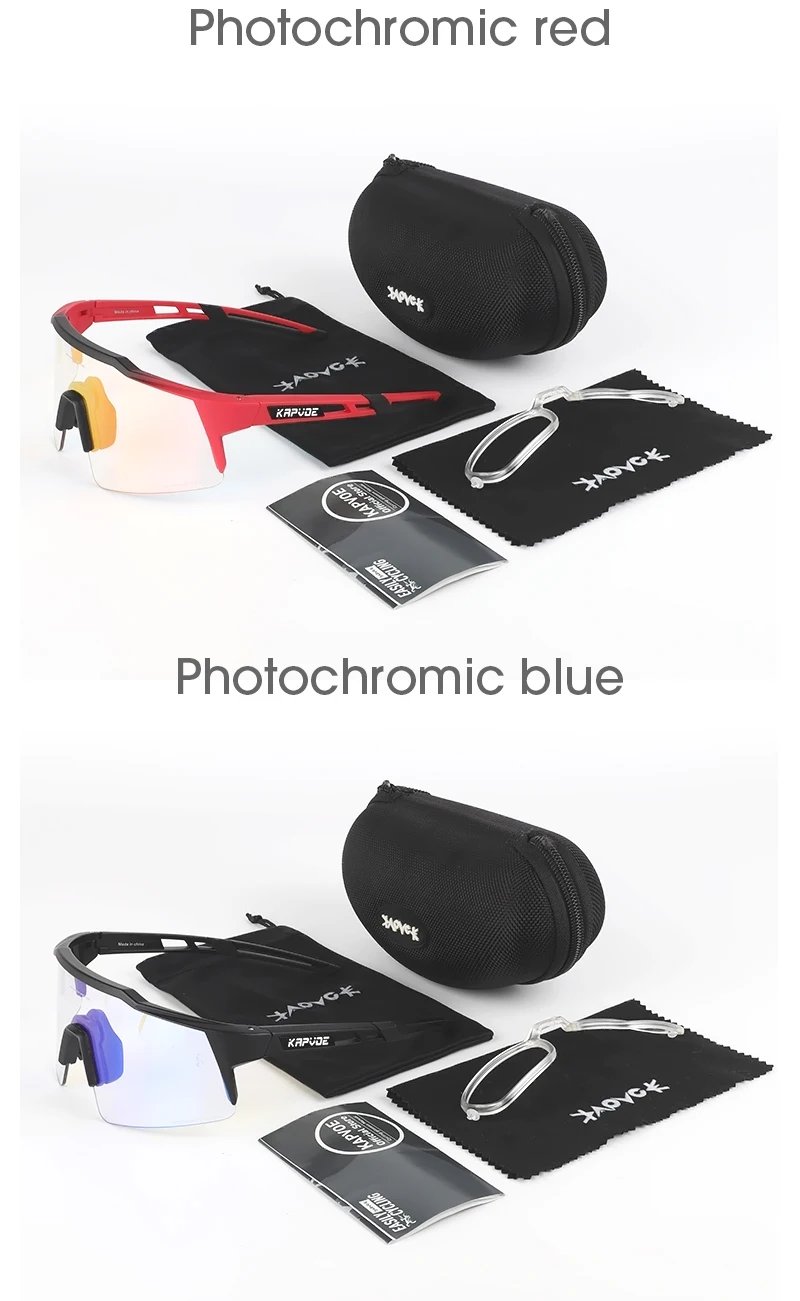 Kapvoe gafas de sol fotocromáticas para ciclismo al aire libre para hombres gafas de ciclismo gafas de bicicleta de montaña mujeres deportes correr gafas UV400