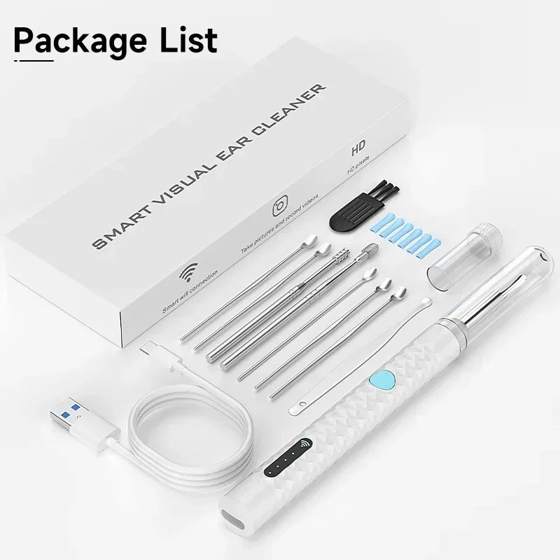 Cámara visual para auriculares WIFI HD1080P de 4,2 MM, auriculares, cuchara para auriculares, endoscopio inalámbrico, cera limpia