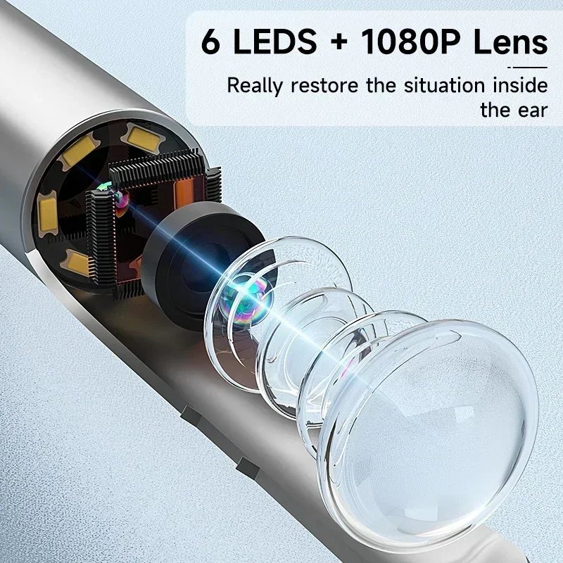 Cámara visual para auriculares WIFI HD1080P de 4,2 MM, auriculares, cuchara para auriculares, endoscopio inalámbrico, cera limpia