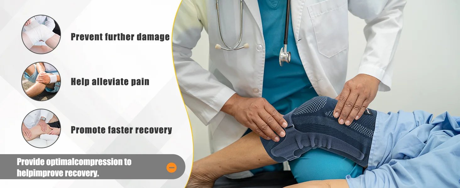 Rodillera NEENCA con almohadilla para rótula y estabilizadores laterales, soporte de manga de compresión de rodilla para mujeres y hombres ACL/PCL, deportes para correr