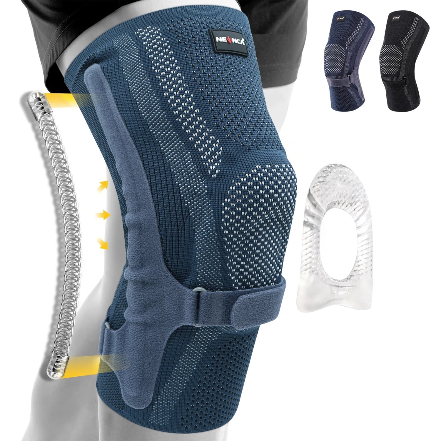 Rodillera NEENCA con almohadilla para rótula y estabilizadores laterales, soporte de manga de compresión de rodilla para mujeres y hombres ACL/PCL, deportes para correr