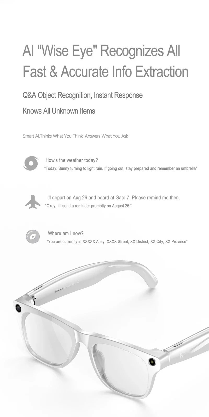 Gafas con Cámara HD 6K e IA, 800MP, Fotocromáticas, Multifuncionales, Inteligentes, con Bluetooth, Llamadas, Fotos, Video, ChatGPT, Música y Traducción
