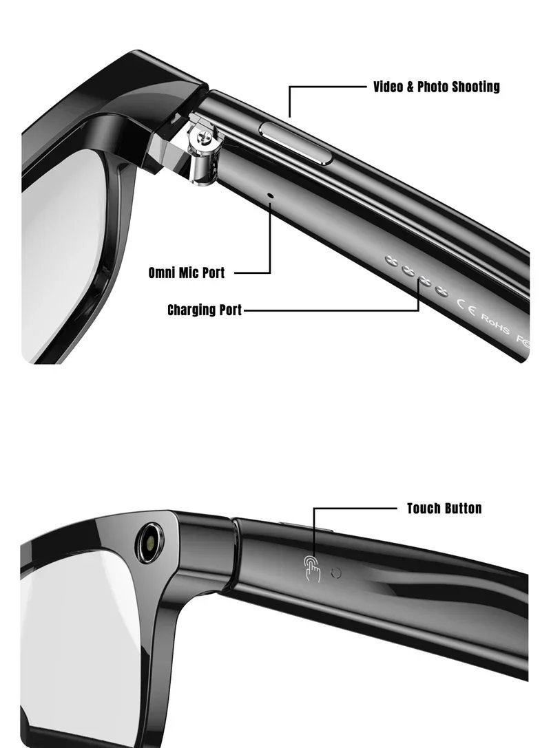 Gafas con Cámara HD 6K e IA, 800MP, Fotocromáticas, Multifuncionales, Inteligentes, con Bluetooth, Llamadas, Fotos, Video, ChatGPT, Música y Traducción