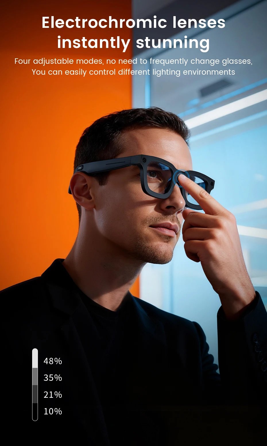 2026 gafas inteligentes HD foto vídeo OpenAI registro traducción lentes fotocromáticos táctiles Bluetooth llamada música gafas multifunción