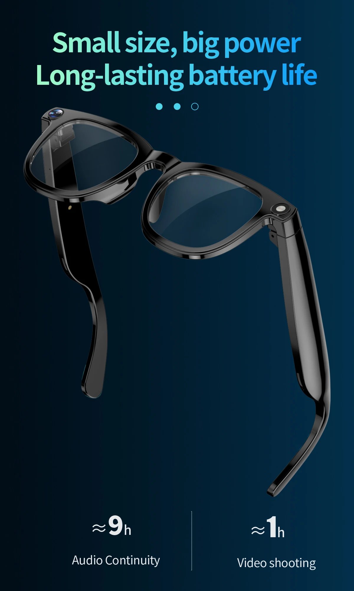 Gafas AI inteligentes 2 en 1 4K, 800W píxeles, cámara de disparo AI, foto HD, vídeo, traducción de llamadas de voz, gafas AI Bluetooth impermeables