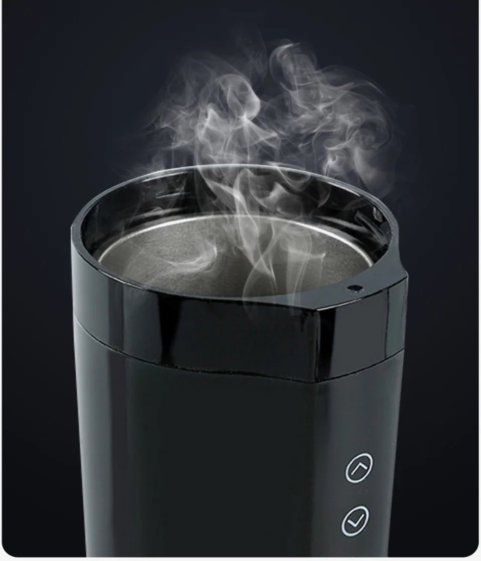 Calentador de agua para automóvil - Taza aislada con pantalla digital inteligente de 12 V/24 V, Hervidor eléctrico universal para vehículos