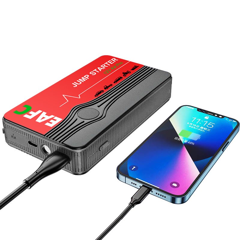 EAFC arrancador de batería de coche banco de energía arrancador de batería de coche 600A12V dispositivo de arranque automático con luz LED para refuerzo de batería automática Buster
