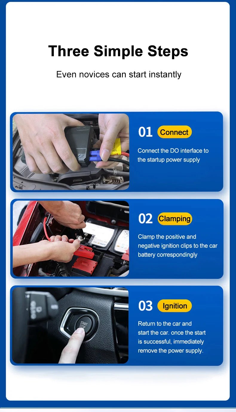EAFC arrancador de batería de coche banco de energía arrancador de batería de coche 600A12V dispositivo de arranque automático con luz LED para refuerzo de batería automática Buster