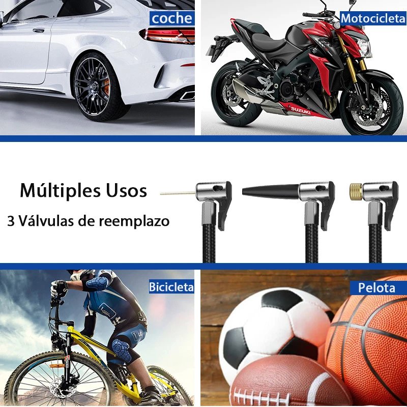 Bomba infladora inalámbrica portátil recargable para coche, inflador de neumáticos, compresor de aire, pantalla de visualización