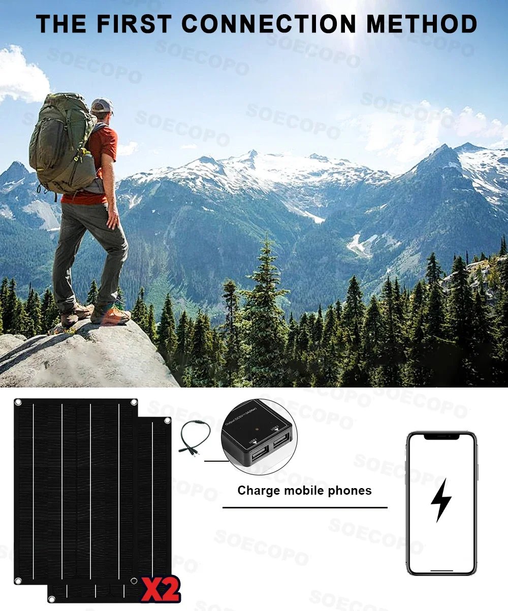 SOECOPO 10000W Kit Solar Portátil Completo DC 12V - AC 110V/220V Inversor Kit Completo de Energía Solar Hogar RV 100A Controlador Camping