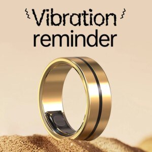 Anillo Inteligente con Vibración, Notificaciones de Llamadas y Mensajes, Alerta Silenciosa, Monitoreo de Ritmo Cardíaco y Estrés