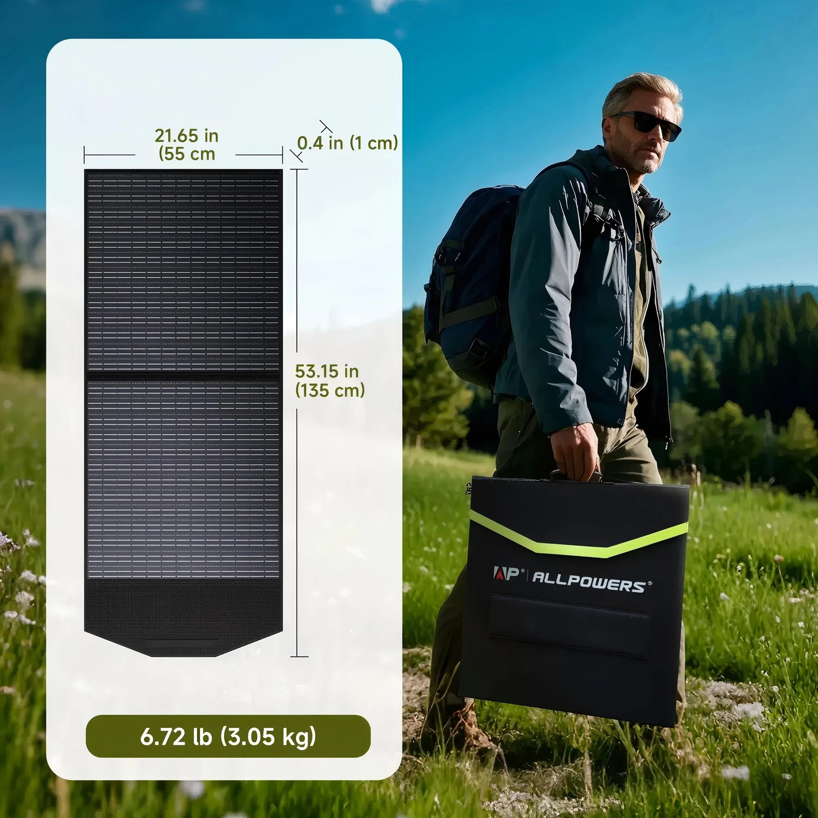 ALLPOWERS S2000 Pro Generador para exteriores Estación de energía portátil MPPT de 2400 W con paneles solares plegables de 4 x 100 W para camping RV, hogar