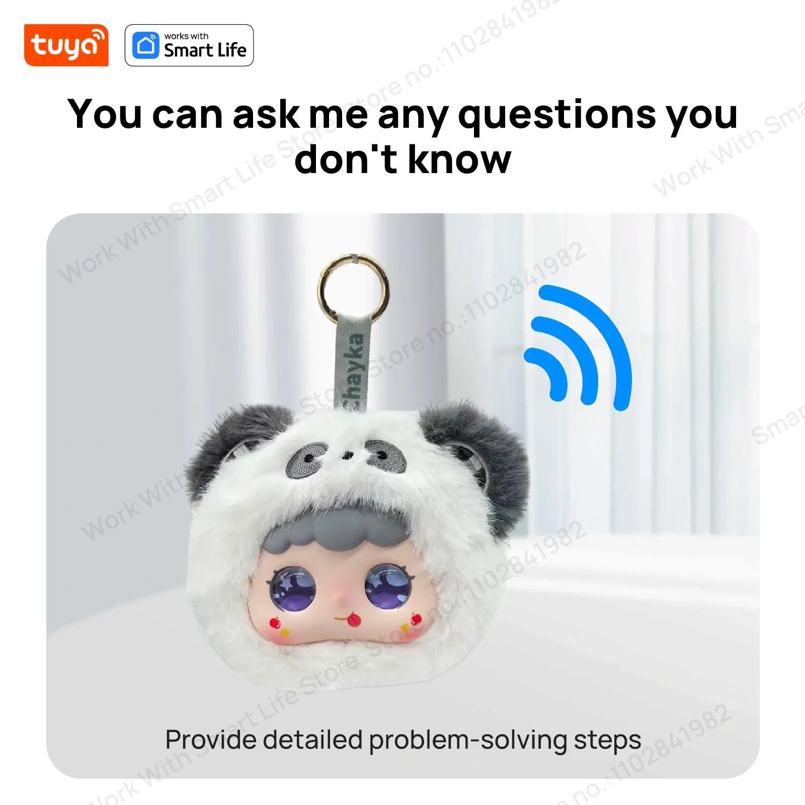 Robot de peluche inteligente Tuya AI con ojos LED y Control por voz, juguete inteligente interactivo, compañero recargable por USB para regalos de niños/casa inteligente
