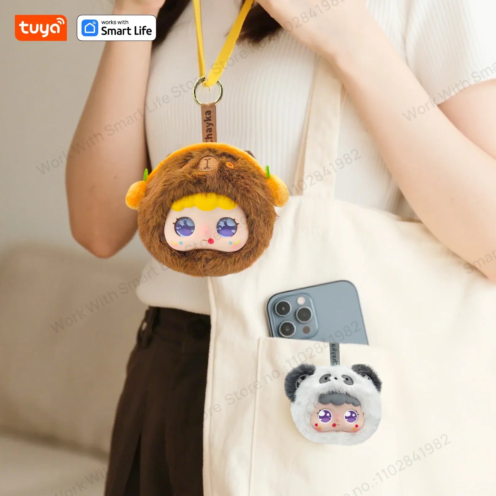 Robot de peluche inteligente Tuya AI con ojos LED y Control por voz, juguete inteligente interactivo, compañero recargable por USB para regalos de niños/casa inteligente