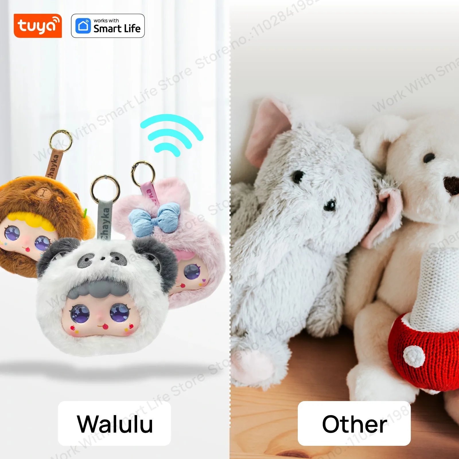 Robot de peluche inteligente Tuya AI con ojos LED y Control por voz, juguete inteligente interactivo, compañero recargable por USB para regalos de niños/casa inteligente