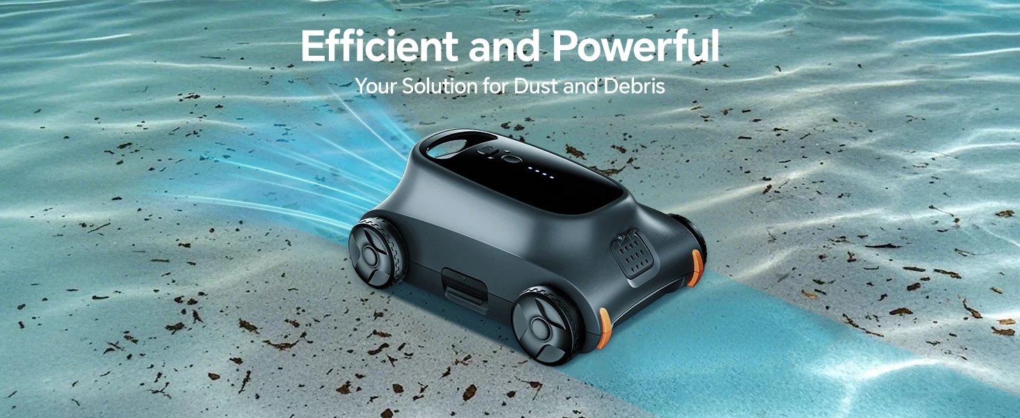 Grennix SAT 10 Robotic Pool Vacuum 180 Mins Running Up to 2000 Sq.ft, Dual 180W Brushless Motor, for Above/In Ground Pools