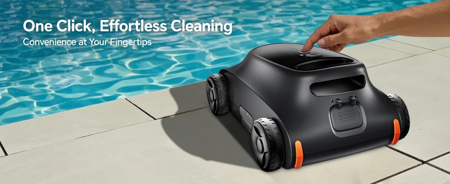 Grennix SAT 10 Robotic Pool Vacuum 180 Mins Running Up to 2000 Sq.ft, Dual 180W Brushless Motor, for Above/In Ground Pools