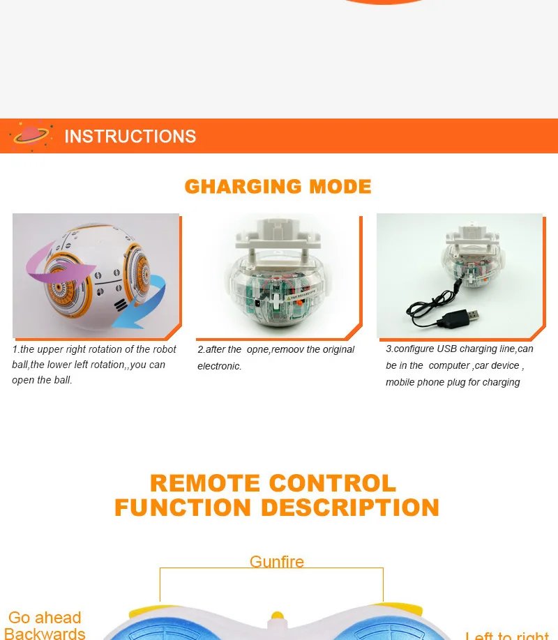 Intelligent RC Robots Remote Control 2.4G Action Figure Droid Ball With Sound RC Robot Car Electric Model Toys Gift For Children