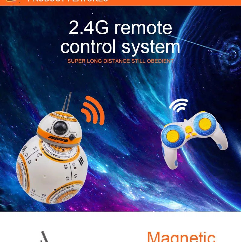Intelligent RC Robots Remote Control 2.4G Action Figure Droid Ball With Sound RC Robot Car Electric Model Toys Gift For Children