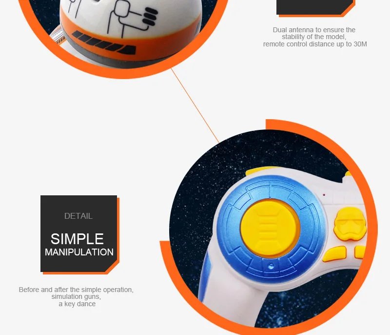 Intelligent RC Robots Remote Control 2.4G Action Figure Droid Ball With Sound RC Robot Car Electric Model Toys Gift For Children