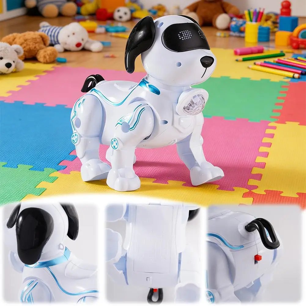 Perro Robot RC, Mascota Electrónica de Acrobacias, Interactiva, Táctil, Programable, Camina y Baila, Regalo de Cumpleaños para Niños y Niñas