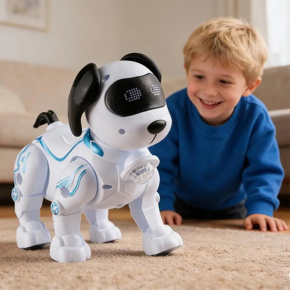 Perro Robot RC, Mascota Electrónica de Acrobacias, Interactiva, Táctil, Programable, Camina y Baila, Regalo de Cumpleaños para Niños y Niñas