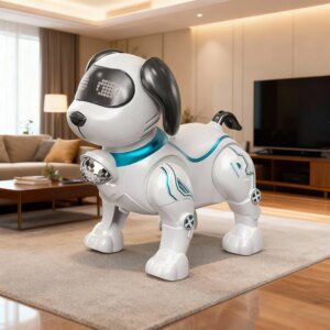 Perro Robot RC, Mascota Electrónica de Acrobacias, Interactiva, Táctil, Programable, Camina y Baila, Regalo de Cumpleaños para Niños y Niñas