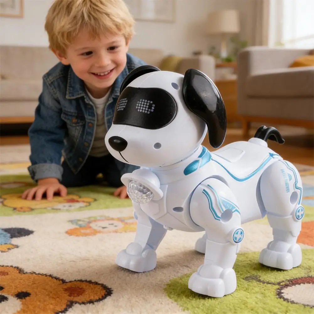 Perro Robot RC, Mascota Electrónica de Acrobacias, Interactiva, Táctil, Programable, Camina y Baila, Regalo de Cumpleaños para Niños y Niñas