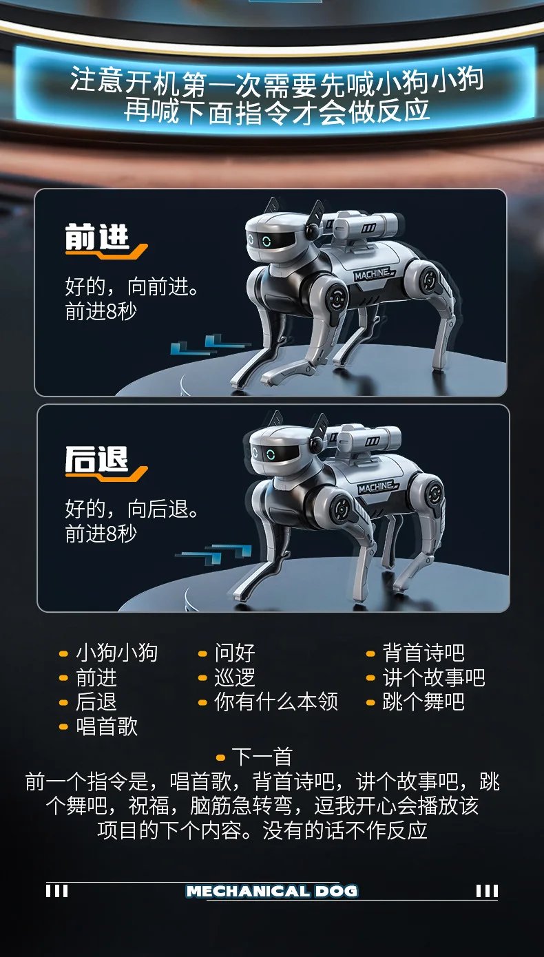 Perro Robot de juguete interactivo para niños, Perro Robot inteligente, juguete de programación con Control remoto eléctrico, nuevo bebé